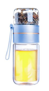Skleněná láhev na čaj TORO 165ml+90ml borosilikátové dvojité sklo - VÝPRODEJ