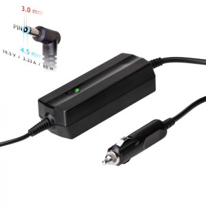 Akyga Auto Nabíjecka na notebook 19.5V/3.33A 65W 4.5 x 3.0 mm + pin pro HP/Compaq - VÝPRODEJ