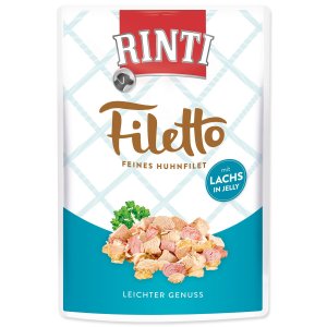 Kapsička Rinti Filetto Adult kuře a losos v želé 100g - VÝPRODEJ