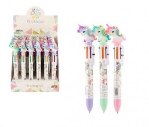 Tužka/pero jednorožec 6 barev 17cm plast - mix variant či barev - VÝPRODEJ