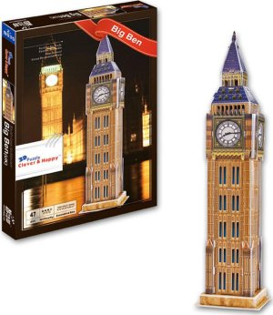 CLEVER&HAPPY 3D puzzle Big Ben, Londýn 47 dílků - VÝPRODEJ