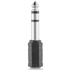 Audio adaptér, 3,5mm jacková spojka – 6,3mm jackový konektor, stereo - VÝPRODEJ