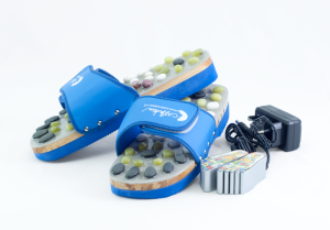 Vyhřívané masážní pantofle s přírodními kameny, modré, CatMotion Velikost XL (42, 43), 27 cm - VÝPRODEJ
