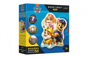 Dřevěné puzzle Junior 50 dílků Legrační Tlapková Patrola/Paw Patrol 19,5x23,5cm - VÝPRODEJ