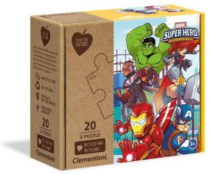 CLEMENTONI Play For Future Puzzle Marvel Super Hero Adventures 2x20 dílků - VÝPRODEJ