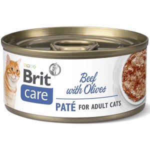 Konzerva BRIT Care Cat Beef Paté with Olives - 70 g - VÝPRODEJ