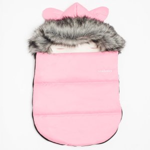 Luxusní zimní fusak s kapucí s oušky New Baby Alex Fleece pink - VÝPRODEJ