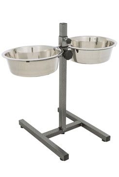 Psí bar na 2misky nerez 2,8l/24cm, nast.výška 50cm TR - VÝPRODEJ