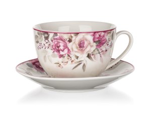 Šálek + podšálek 240ml ROSE keramický - VÝPRODEJ
