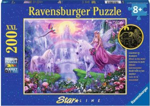 RAVENSBURGER Svítící puzzle Magická noc jednorožců XXL 200 dílků - VÝPRODEJ