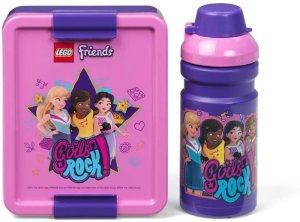 Svačinový set LEGO Friends Girls Rock (láhev a box) - fialová - VÝPRODEJ