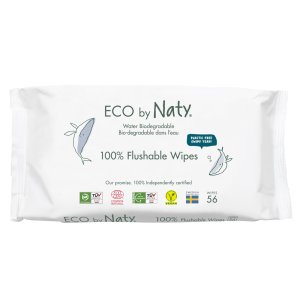 ECO BY NATY Ubrousky vlhčené bez vůně splachovatelné 56 ks - VÝPRODEJ