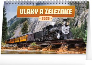 Stolní kalendář Vlaky a železnice 2025 - VÝPRODEJ