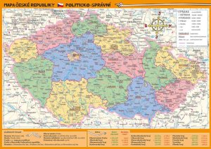 Mapa České republiky – zeměpisná a politicko-správní - VÝPRODEJ