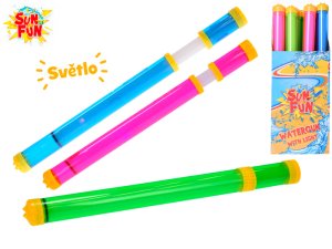 Sun Fun vodní pumpa 48 cm na baterie se světlem - mix barev (růžová, zelená, modrá) - VÝPRODEJ