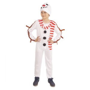 Dětský kostým sněhulák s čepicí a šálou (S) e-obal - VÝPRODEJ