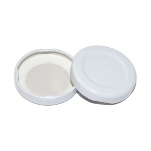 Víčko ¤43mm Twist 10ks kečup bílá - VÝPRODEJ