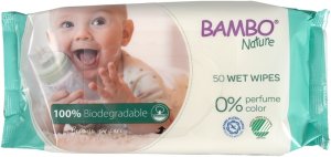 BAMBO Nature Ubrousky vlhčené biologicky rozložitelné, 50 ks - VÝPRODEJ