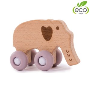 Dřevěná hračka B-WOODY Elephant Pastel Pink - VÝPRODEJ