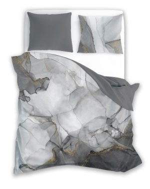 FARO Francouzské povlečení bavlněný satén Minerál Grey Bavlna - Satén, 220/200, 2x70/80 cm - VÝPRODEJ
