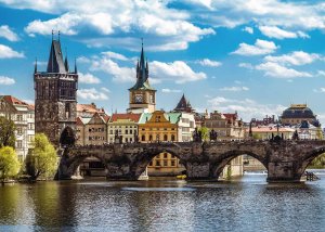 Praha: Pohled na Karlův most 1000 dílků - VÝPRODEJ