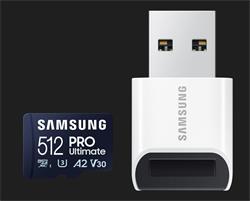 Samsung PRO Ultimate/micro SDXC/512GB/200MBps/UHS-I U3 / Class 10/+ Adaptér/Modrá - VÝPRODEJ