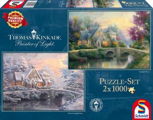 SCHMIDT Puzzle Jaro a zima v Lamplight Manor 2x1000 dílků - VÝPRODEJ