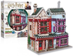 Puzzle 3D Harry Potter: Prvotřídní potřeby pro famfrpál a Slug & Jiggers Apothecary 305 dílků - VÝPRODEJ