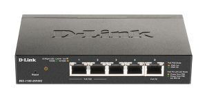 D-Link DGS-1100-05PDV2 5-Port Gigabit PoE Smart Managed Switch with 1 PD port - VÝPRODEJ