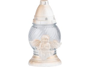 Hřbitovní sklo 20 cm vklad 50g 15h. Anděl - VÝPRODEJ