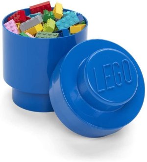 Úložný box LEGO kulatý - modrý - VÝPRODEJ