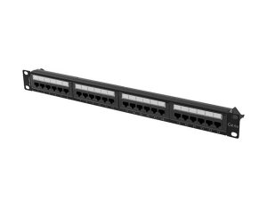 LANBERG PATCH PANEL 24 PORT 1U 19” CAT.6A UTP BLACK - VÝPRODEJ