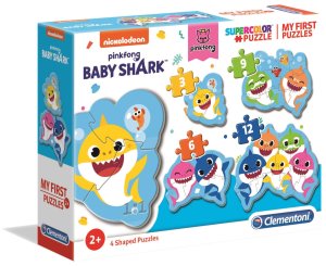 CLEMENTONI Moje první puzzle Baby Shark 4v1 (3,6,9,12 dílků) - VÝPRODEJ