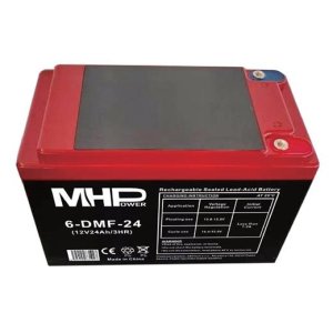 Baterie MHPower 6-DMF-24 Trakční gelová, 12V/24Ah, Terminál D2 - M5, Deep Cycle - VÝPRODEJ