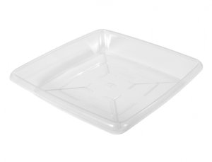 Podmiska pod květník AIR SQUARE plast transparentní 23x23cm - VÝPRODEJ