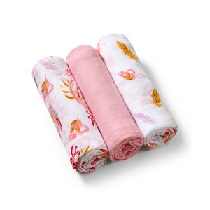 BABYONO Pleny bambusové 3 ks - starorůžová - VÝPRODEJ