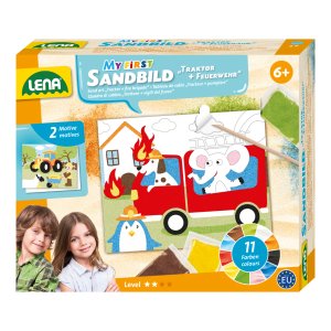 Pískové omalovánky vozidla 2 obrázky 11 barev - VÝPRODEJ