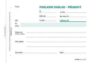 Příjmový doklad jedn., s DPH, A6, 100 l., NCR - VÝPRODEJ