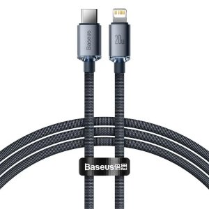 Baseus CAJY000201 Crystal Shine Series Datový Kabel USB-C - Lightning 20W 1,2m Black - VÝPRODEJ