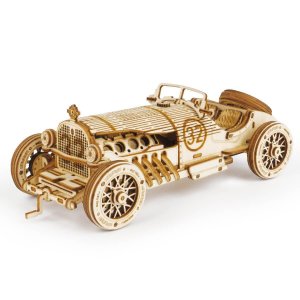 RoboTime dřevěné 3D puzzle Závodní auto - VÝPRODEJ