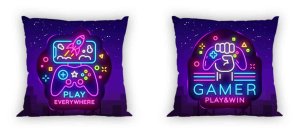 FARO Povlak na polštářek Gamer Neon Bavlna, 40/40 cm - VÝPRODEJ