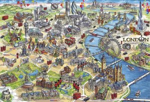 GIBSONS Puzzle Londýnské památky 500 dílků - VÝPRODEJ