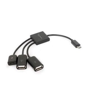 Gembird adaptér / hub OTG mobil 2 x USB 2.0 (F) + 1 x microUSB (F) na microUSB (M) - VÝPRODEJ