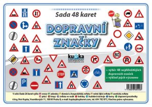 Sada 48 malých karet (A7) - dopravní značky - VÝPRODEJ