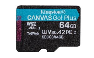 KINGSTON 64GB microSDHC Canvas Go! PLus 170R/100W U3 UHS-I V30 Card bez adapteru - VÝPRODEJ