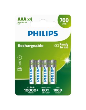 Baterie Philips R03B4A70/10 nabíjecí AAA 700 mAh 4ks - VÝPRODEJ