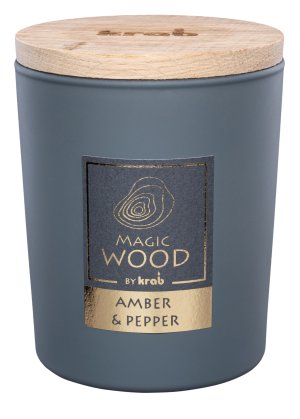 Svíčka sklo - MAGIC WOOD 300 g - Amber & Pepper - VÝPRODEJ