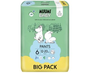 MUUMI Baby Pants 6 Junior 12-20 kg (52 ks), kalhotkové eko pleny - VÝPRODEJ