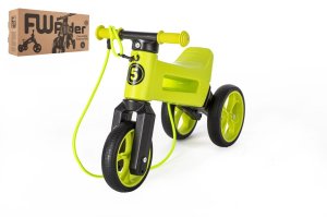 Odrážedlo FUNNY WHEELS Rider SuperSport zelené 2v1+popruh, výš. sedla 28/30cm nos 25kg 18m+ v krab. - VÝPRODEJ